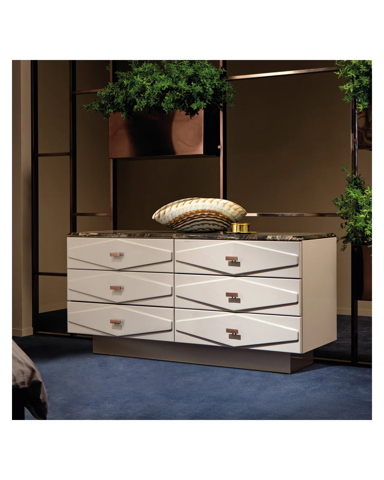 Cinabro Dresser by Epoque, in a bedroom setting, photo 1 of 3, Nobili Design catalog