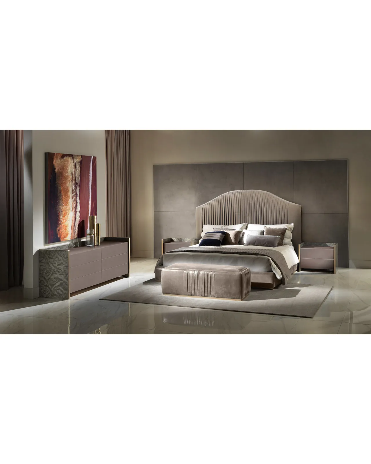Cobalto Bed by Epoque, in a bedroom setting, photo 1 of 3, Nobili Design catalog