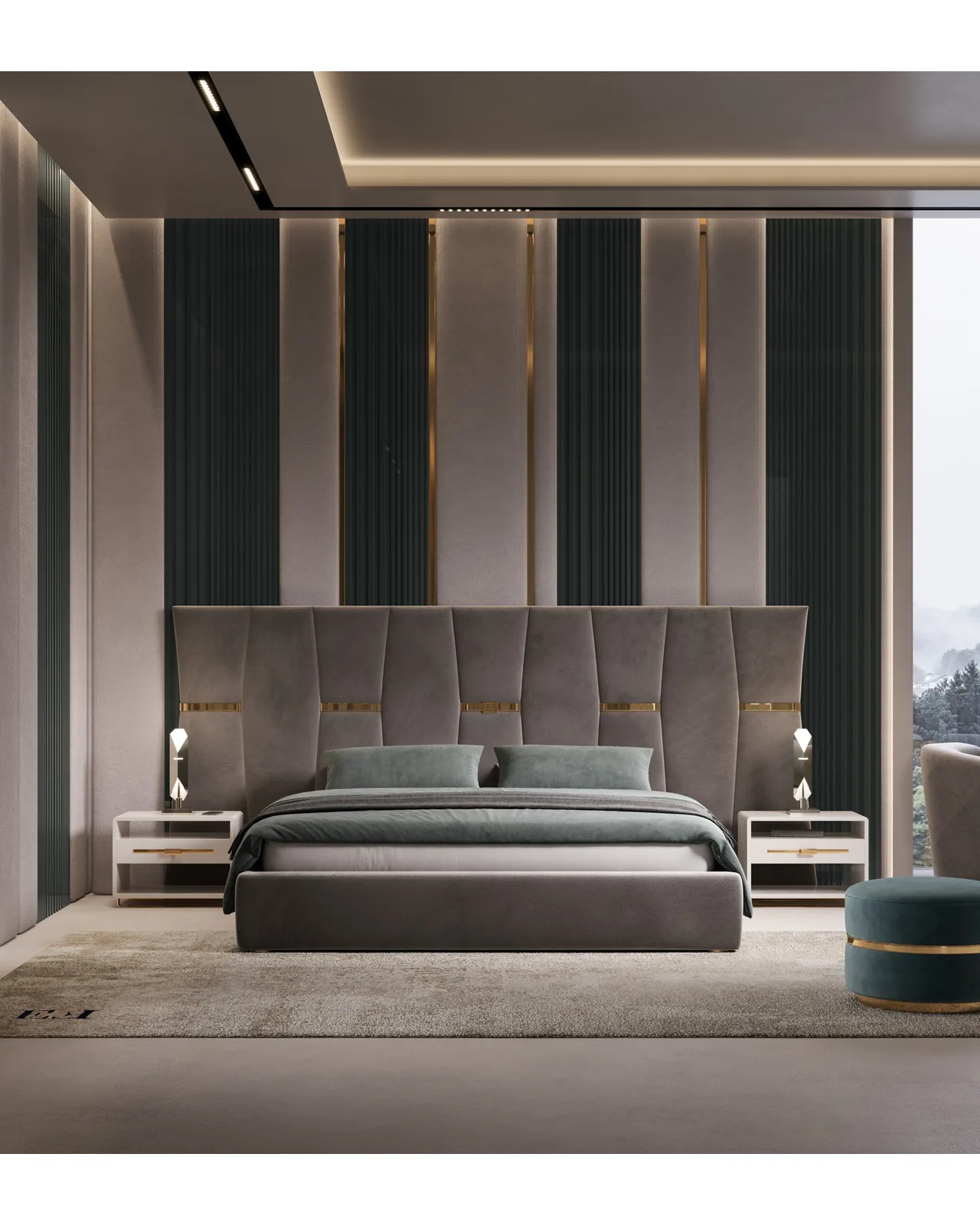 Cromo Plus Nightstand by Epoque, in a bedroom setting, photo 1 of 2, Nobili Design catalog