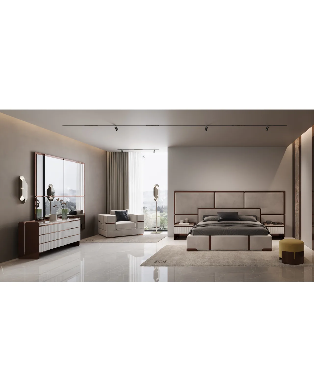 Morganite Bed by Epoque, in a bedroom setting, photo 2 of 5, Nobili Design catalog