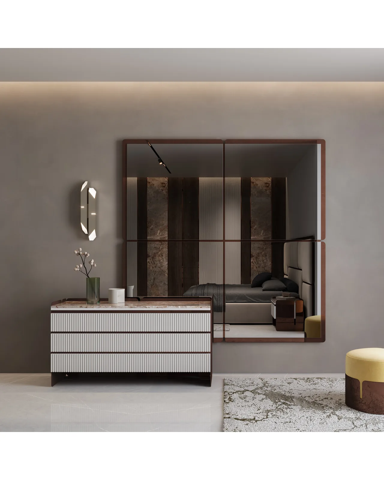 Morganite Bed by Epoque, in a bedroom setting, photo 3 of 5