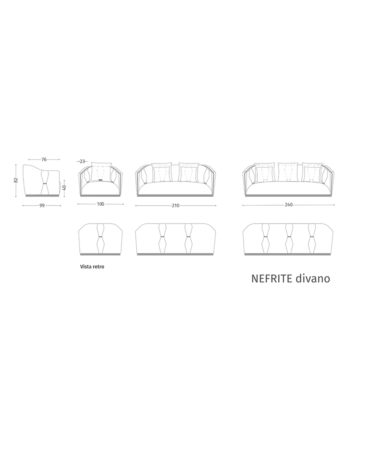 Sofa Nefrite — Epoque, fotografija 4 od 4