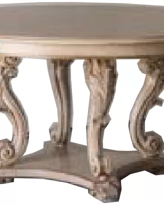 Gran Guardia Round Table with Carved Legs, Dining Room Furniture, in Solid beech and poplar, Veneto classical Italian style, by Francesco Pasi