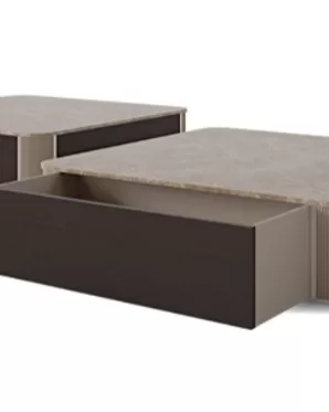 Icon Square Coffee Table, Living Room Furniture, in Canaletto walnut, contemporary style, by Francesco Pasi