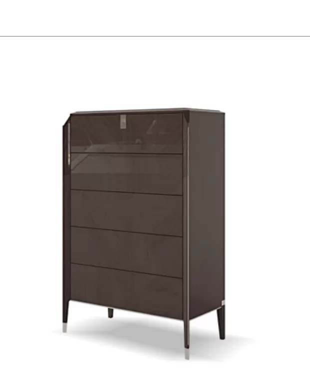 Icon Tallboy, Bedroom Furniture, in Canaletto walnut, contemporary style, by Francesco Pasi