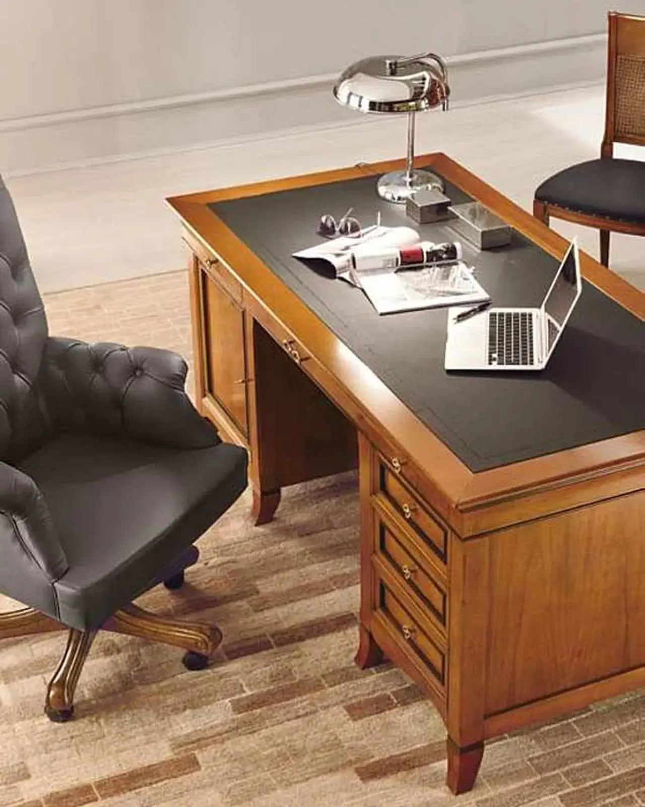 New Deco Desk, Leather Top, photo 3 of 4