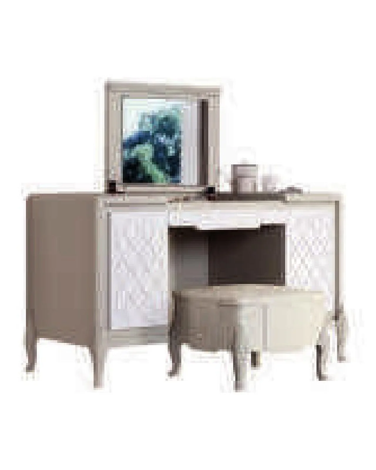 Ocean Vanity Table, Hand-carved touch-decor facade, product photo