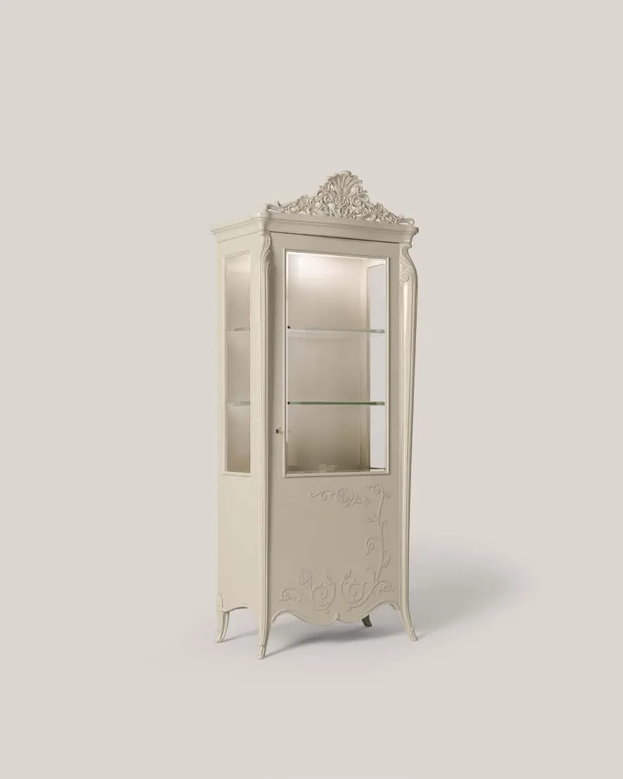Opera Shaped Silver Cabinet, Flat Doors, 1 Door, image 2 of 2, by Francesco Pasi