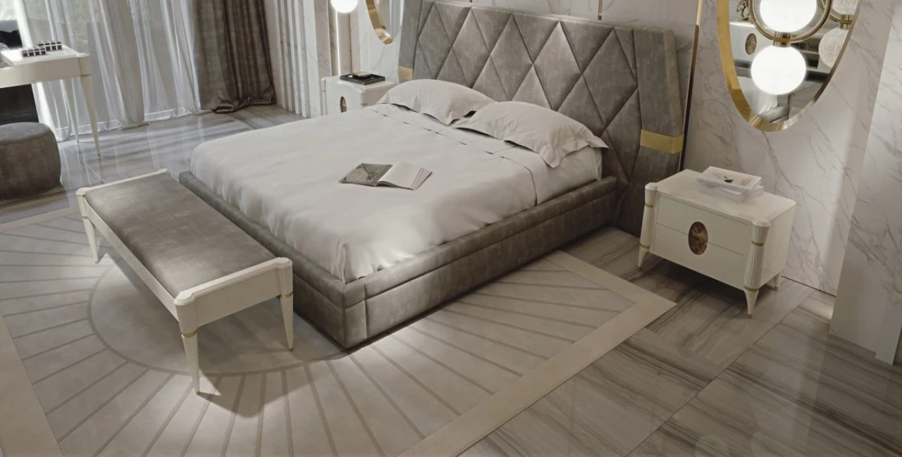 Ellipse Upholstered Bed, Francesco Pasi high end bedroom furniture from Italy