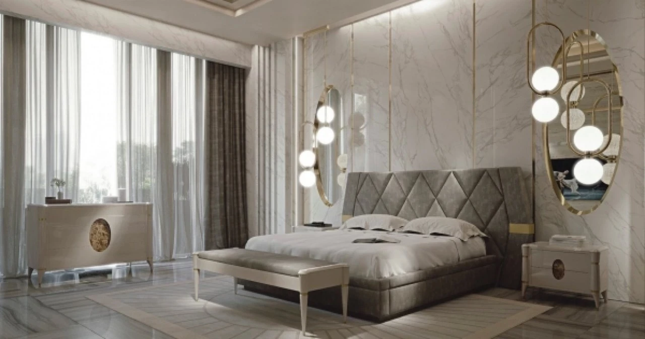Ellipse Upholstered Bed, image 2 of 8, Francesco Pasi Italian bedroom set