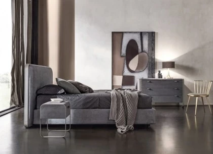 Upholstered bed modern bedroom.Elvis. Dim cm 233 x 222 x 110 29 h. Price  6.500 euros
