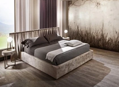 Upholstered bed modern bedroom Twist. Dim  242 x 228 x 108 cm 31 h. Price  4.600 euros