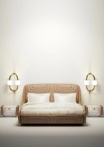 Contemporary Upholstered Suede Bed - Tuscany-€9.164