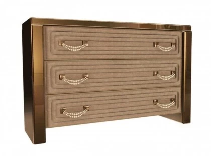 High End Italian Mirrored Suede Drawers Collier- € 6.928.