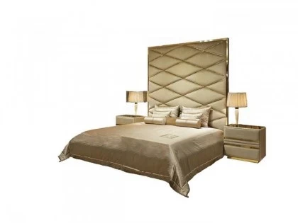 High End Modern Taupe Soft Velvet Bed - Gattopardo-€9.149
