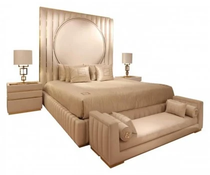 High End Velvet Modern Bed - Signature-€8.705