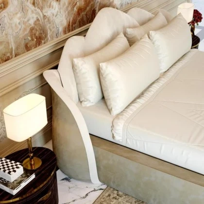 Luxury Upholstered Flower Modern Bed - Lotus-€9.081