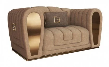 High End Contemporary Italian Designer Quilted Suede Fabric Armchair Collier-€6.313