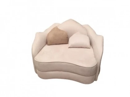 High End Contemporary Suede Flower Armchair - Lotus-€6.240