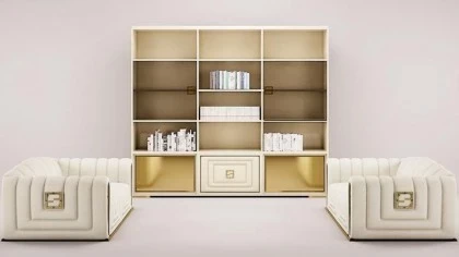 High End Modern Ivory Shelving Wall Unit Collier-€14.149