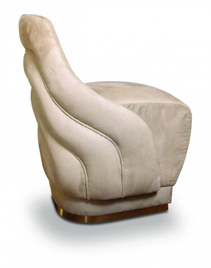 Italian Curved Designe Suede Fabric Chair - Collier-€1.836