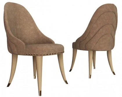 Italian Designer Quilted Suede Fabric Dining Chair - Collier-€1.431 piece
