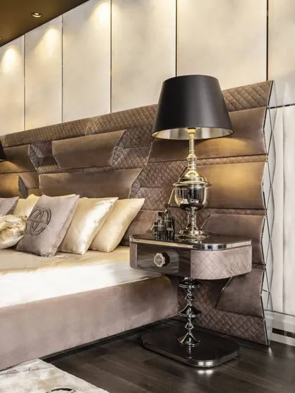 Modern bedroom bedside table Botega Silver