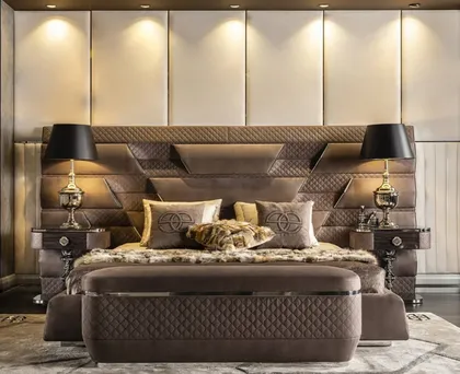 Modern bedroom set from the Bottega collection silver