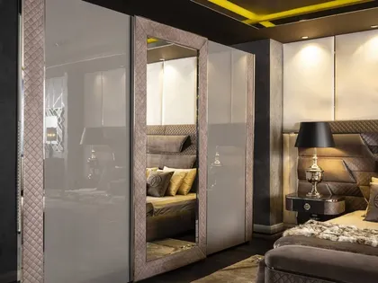 Modern bedroom wardrobe Botega silver