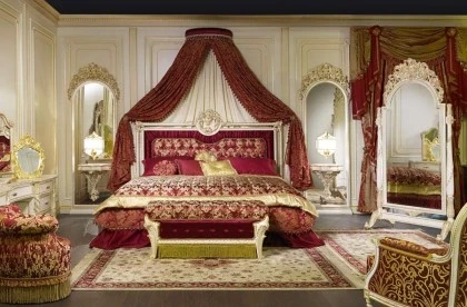 Upholstered bed Rome art.988 Vimercati Meda Collection. Dimensions W 232 cm D 212 cm. Price 8,000 euros