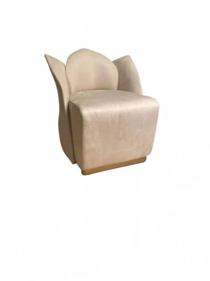 High End Contemporary Suede Flower Dressing Table Armchair - Lotus