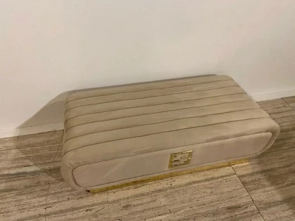 Contemporary Italian Designer Suede Fabric Upholstered Bench - Collier 02