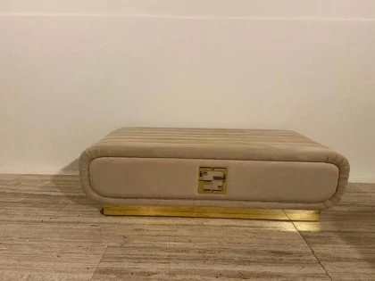 Contemporary Italian Designer Suede Fabric Upholstered Bench - Collier 03