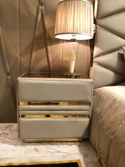 High End 2 Drawers Luxury Bedside Table - Gattopardo 02