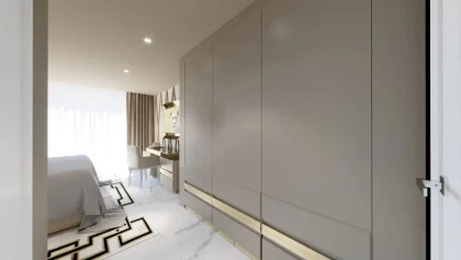 High End Modern Italian Taupe Wardrobe - Gattopardo