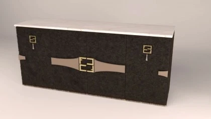 Exclusive Estremoz Marble Top Luxury Designer Sideboard Brown - Pony