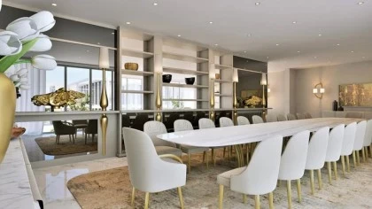 High End Rectangular Marble Dining Table - Tuscany