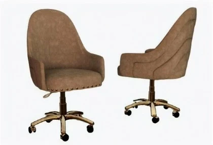 Italian Designer Quilted Suede Fabric Office Chair - Collier
