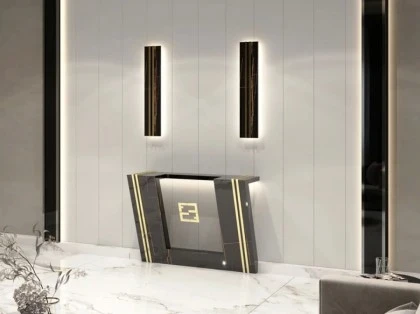 Contemporary Con-Soul marble console table showcasing exquisite craftsmanship and modern Italian luxury design aesthetics.