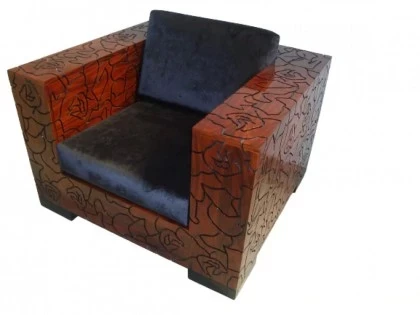 Sophisticated Osaka soft velvet armchair featuring high-end contemporary design for upscale Italian living room settings.