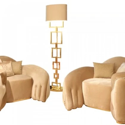 Whimsical Gattopardo Sleepy Cat design armchair crafted with soft velvet for luxurious and unique seating.