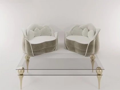 Luxury Lotus coffee table with a brilliant glossy gold finish, adding a metallic statement to rooms.
