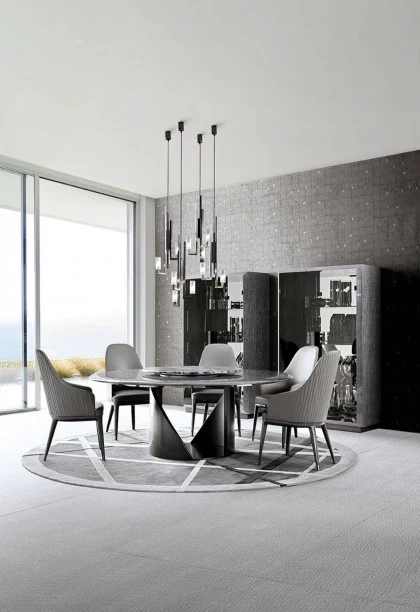 MIRAGE ROUNBG TABLE MARBLE TOP