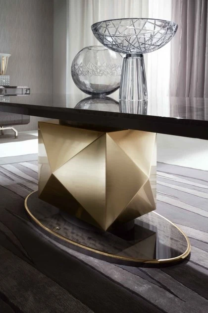 INFINITY RECTANGULAR TABLE WITHE METAL BASE
