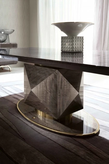 INFINITY RECTANGULAR TABLE WITH WOODEN BASE