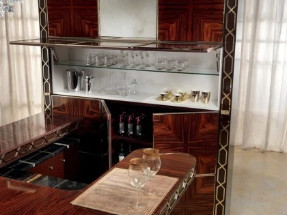 ART. LMWALCAB WALL CABINET WITH BRIARWOOD AND ANTIQUED MIRRORS WITH INTERIOR LIGHTING INTERNAL FITTING ON REQUEST