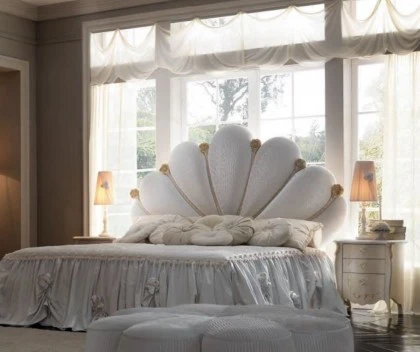 Classic Italian Meteora bedroom furniture featuring handmade carved applications and a luxurious art deco finish