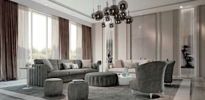 Divano curvo design lusso pelle nabuk Ellipse Francesco Pasi