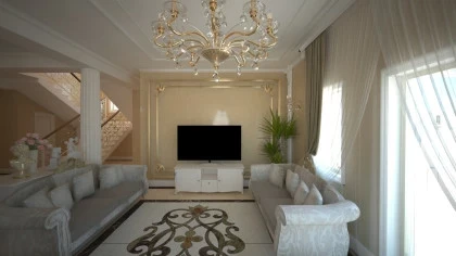 Arredamento soggiorno classico elegante per residenza privata esclusiva