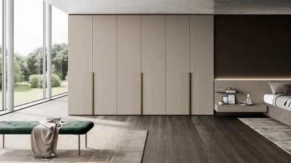 High end modern bedroom dresser and wardrobe system for minimalist interior design